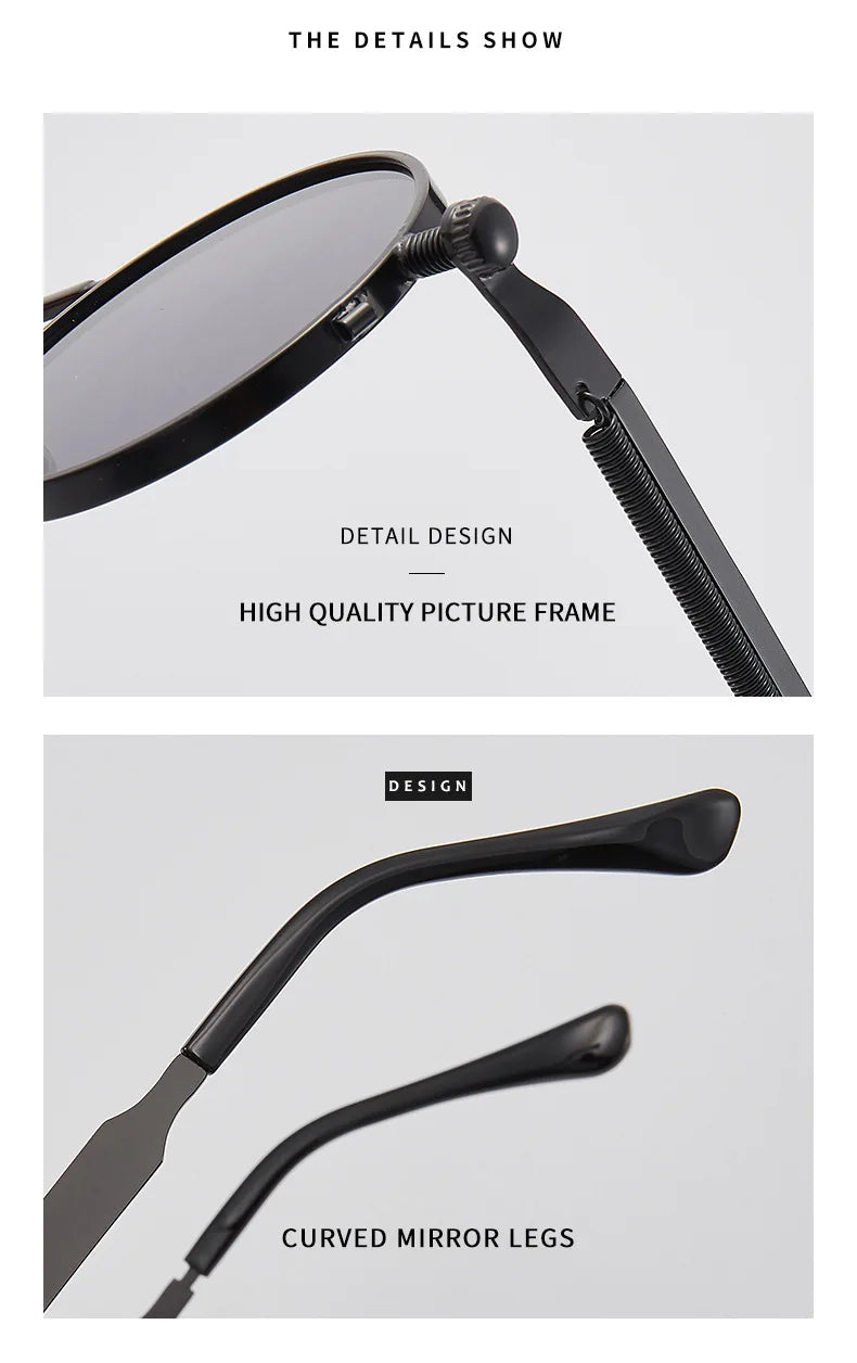 Retro Round Metal Frame Sunglasses For Men and Women